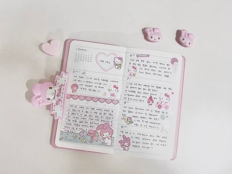 i want a cute sanrio journal to write in ૮꒰ྀི⊃⸝ ⸝ ⸝⊂꒱ྀིა Sanrio Journal, Cute Sanrio, Bullet Journal Mood Tracker Ideas, Bulletin Journal Ideas, Pretty Journals, Art Journal Therapy, Cute Journals, Notes Inspiration, Bullet Journal Design Ideas