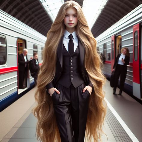 Long Dark Blonde Hair, Greek God Costume, Hair Donation, Huge Hair, Formal Hairstyles For Long Hair, Extremely Long Hair, 18th Century Costume, Crazy Ideas, Long Hair Pictures