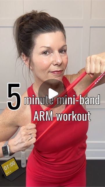 Small Band Exercises, Arm Band Workout For Arms, Band Workout For Arms, Resistance Band Exercises For Beginners For Women, Arm Exercises Resistance Band, Band Exercises For Arms, Arm Band Workout, Banded Arm Workouts, Arm Work Outs With Resistance Bands