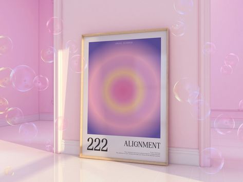 Aesthetic Coquette Room, 222 Alignment, Angel Number Print, Room Decor Y2k, Wall Art Y2k, 222 Angel Number, Angel Number Poster, Number Wall Art, Aura Print