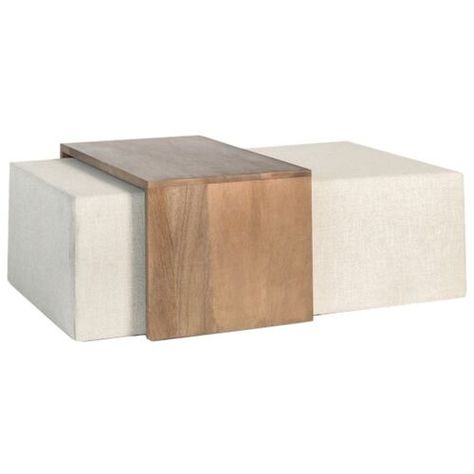 Landon Cocktail Ottoman, Subtle Linen Large Ottoman, Ottoman Coffee, Cocktail Ottoman, Ottoman Coffee Table, Soft Seating, Leather Ottoman, Rectangular Coffee Table, High Fashion Home, Wood Accents