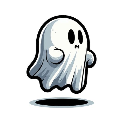 Ghost Illustration Art, Ghost Character, Ghost Logo, Premium Vector Cartoon, Cartoon Ghost, Ghost Drawing, Ghost Games, Game 2d, Cartoon Halloween