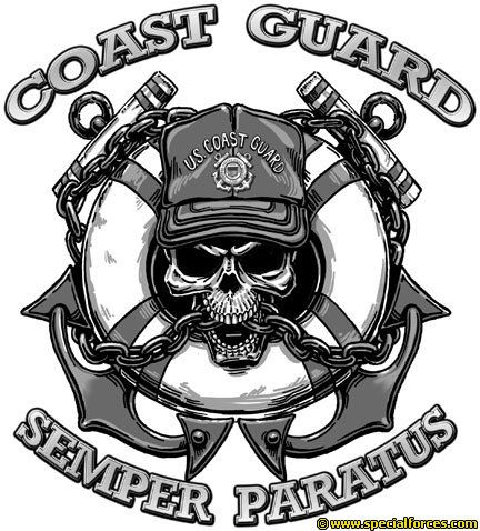 Coast guard with skull tattoo Coast Guard Tattoo, Coast Guard Wife, Coast Gaurd, Wave Tattoos, Coast Guard Mom, Semper Paratus, Military Coins, Retirement Ideas, Nautical Tattoo