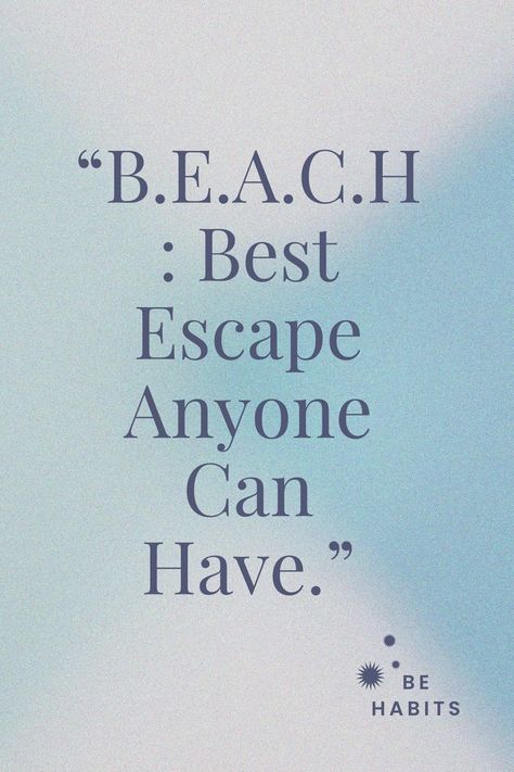 BEACH= Best Escape Anyone Can Have #sun #vacation #happy #sea #best # beach Happy Vacation, Beach Quotes, Wild And Free, Happy Places, Are You Happy, Sun, Canning, Quotes