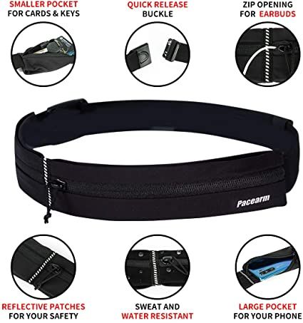 AmazonSmile : PACEARM Running Belt for Phone, Water Resistant Runners Belt Waist Pack, Bounce-Free iPhone Running Waist Belt for Women Men, Ultra-Light Adjustable Running Pouch for Sports Gym Workout Jogging : Sports & Outdoors Running Pouch, Running Waist Pack, Running Pack, Phone Water, Xmas List, Running Belt, Belt For Women, Sports Gym, Quick Release Buckle