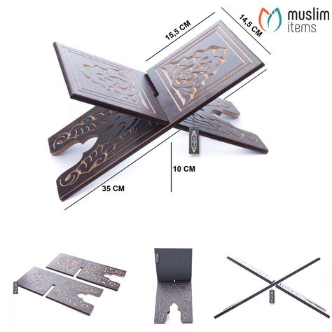 Rehal Quran, Islamic Antiques, Quran Stand, Wood Laser Ideas, Book Rest, Down Ceiling Design, Wooden Book Stand, Muslim Quran, Wooden Main Door