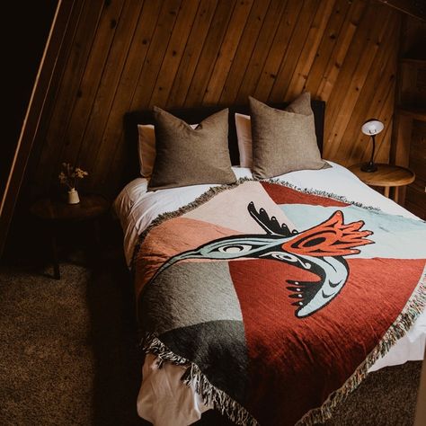 From picnics in the park to summer camping trips, don't forget to take your Eighth Generation blanket with you! Our 100% Cotton Throw Blankets will have you looking cool while keeping you cool 😎 Designed by Louie Gong (Nooksack), our Modern Hummingbird Throw Blanket blends traditional Coast Salish design elements and colors with a modern, geometric background. Grab this blanket at the link in bio 🌟 Eighth Generation, Coast Salish, Cotton Throw Blanket, Summer Camping, Picnic In The Park, Cotton Throw, Cotton Throws, Geometric Background, Blanket Sizes