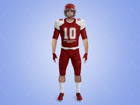 Baixar Jogador Futebol Americano Mockup PSD.zip no Designi. Mockup Psd, Football Helmets, Mockup, Sports Jersey, Football, Sports, Mock Up, American Football