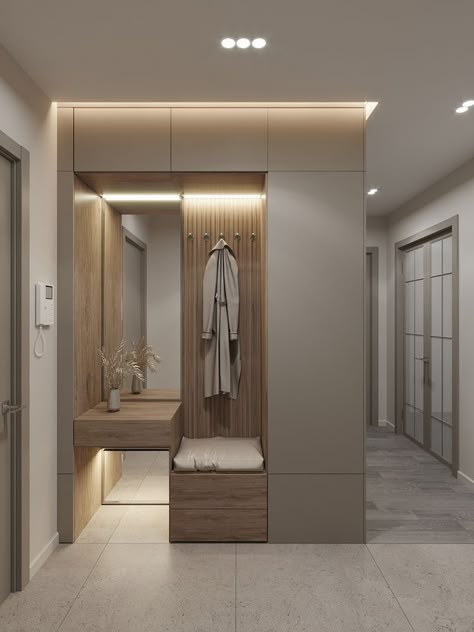 Entrance Furniture, Closet Design Layout, Home Hall Design, Wardrobe Interior Design, Foyer Design, 아파트 인테리어, Hall Design, Home Entrance Decor, Home Design Living Room