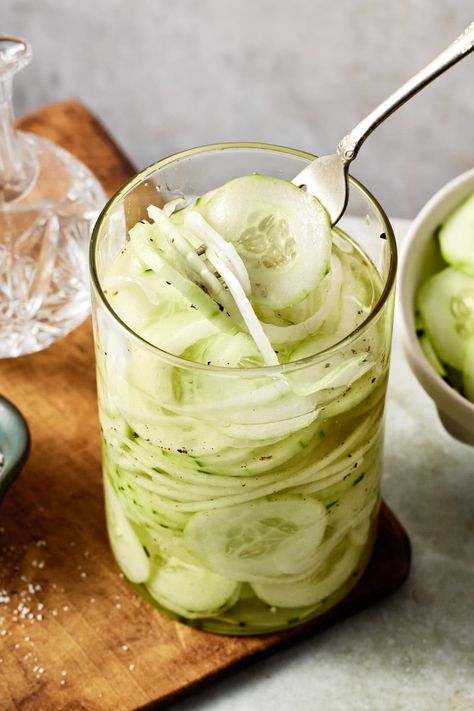 Easy Cucumber Vinegar Salad Recipe (with Sweet Onion) | Healthy Little Peach Cucumber In Vinegar, Cucumbers And Vinegar, Cucumber Vinegar Salad, Cucumber Vinegar, Healthy Little Peach, Vinegar Salad, Bell Pepper Salad, Vinegar Cucumbers, Sweet Onions