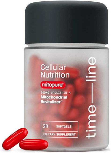 Amazon.com: Timeline Mitopure - Urolithin A 500mg [28 Softgel Capsules] Mitochondria Energy Supplement - First Patented, Clinically Tested Urolithin A, 6X More Potent Than Diet Alone - for Energy and Endurance : Health & Household Mitochondrial Health, Cellular Nutrition, Supplements Packaging, Energy Supplements, Anti Aging Supplements, Diet Supplements, Healthy Aging, Health Supplements, Dietary Supplements