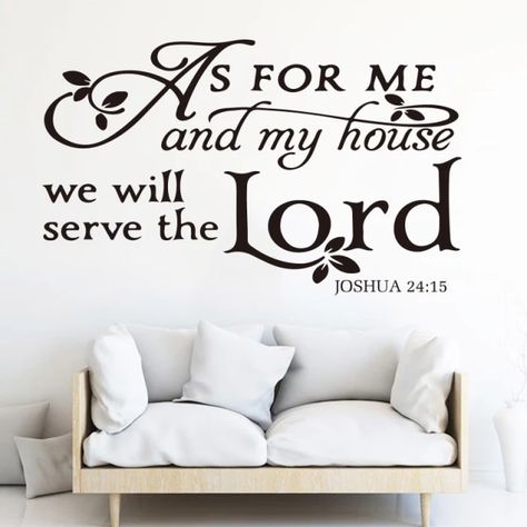 As For Me House We Servie The Lord Bible Verse Wall Sticker Living Room Bedroom Lord Jesus Wall Decal Vinyl Home Decor _ - AliExpress Mobile Living Room Wall Sticker Ideas, Christian Bedroom Ideas, Christian Wall Decals, Bible Verse Wall Decals, Cheap Wall Stickers, House Blessing, Wall Stickers Home Decor, Family Wall Decor, Wall Stickers Living Room