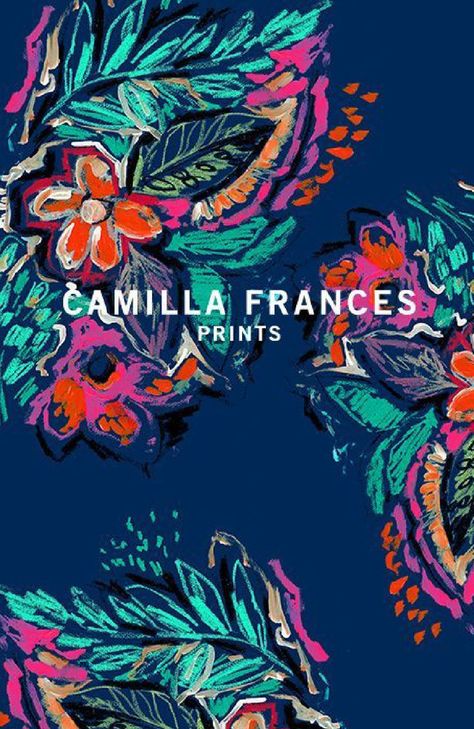 Camilla Frances Prints, Camilla Frances, Textile Pattern Design, My Art Studio, Print Layout, Print Inspiration, Exotic Flowers, Textile Patterns, Textile Prints