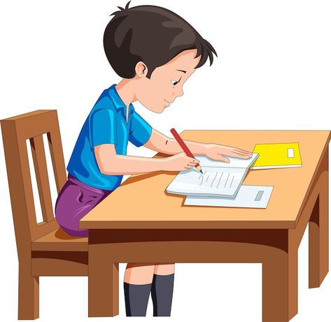 Study Images Cartoon, Study Boy Student Dp, Student Studying Drawing, Study Pics Student, Study Clipart, Homework Clipart, Study Cartoon, Hindi Activity, Cartoon Study