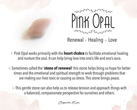 Pink Opal Meaning, Witch Notes, Witchy Crystals, Leo Birthstone, Pictures Of Crystals, Opal Meaning, Precious Stones Bracelet, Crystal Healing Chart, Crystal Vibes