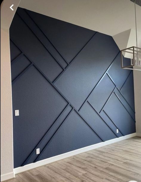 Bedroom Pvc Ceiling Design, Geometric Wall Paneling, Home Decor Dyi, Wood Wall Design, Feature Wall Bedroom, Basement Bedrooms, Boys Bedroom Decor, Black House, Home Room Design