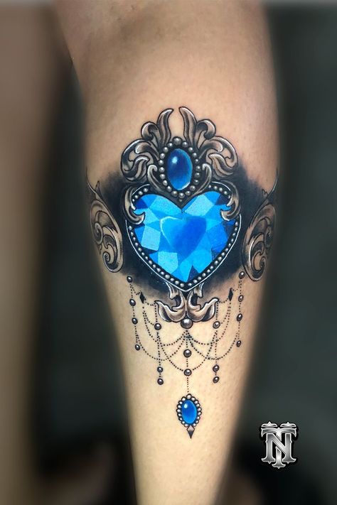 Jewel Chest Tattoo, Pansy Tattoo, Chandelier Tattoo, Diamond Tattoo Designs, 30 Tattoo, Strong Tattoos, Gem Tattoo, Jewel Tattoo, Arm Temporary Tattoos