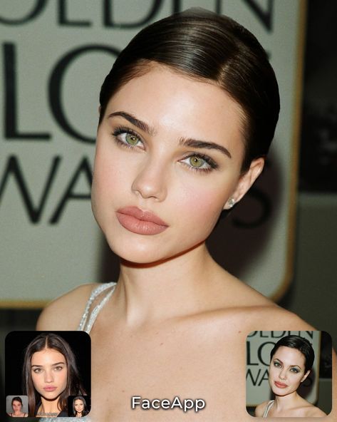 Celebrity Morphed Faces, Face App Morph, Celebrities Mixed Faces, Faceapp Morphing Celebrities, Face Morph Celebrity, Face App Celebrities Mixed, Celebrity Face Morph, Brow Types, Blonde Hair For Hazel Eyes