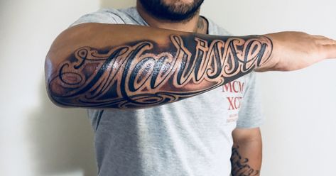 Marissa 🦋 Marcus Tattoo Name, Marissa Tattoo, Tattoo Name, Name Tattoo, Name Tattoos, Name Design, Tattoo Lettering, Polynesian Tattoo, Tattoos