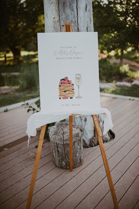 Brunch Welcome Sign Template, Bridal Brunch Welcome Sign, Breakfast Bridal Shower, Bridal Shower Poster, Brunch and Bubbly Easel Sign, B1 - Etsy Bridal Proposal Brunch, Brunch Poster, Bridal Shower Breakfast, Couples Shower Themes, Rehearsal Brunch, Engagement Party Brunch, Brunch Sign, Engagement Brunch, Bridal Shower Poster