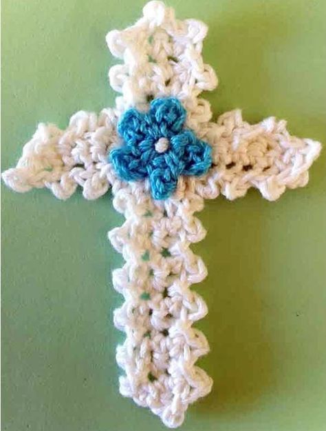 Crochet Super Easy Cross Applique & a Square - Design Peak Crocheted Cross, Cross Bookmark, Face Applique, Easter Patterns, Bookmark Crochet, Cross Applique, Crochet Appliques, Crochet Bookmark Pattern, Crochet Easter