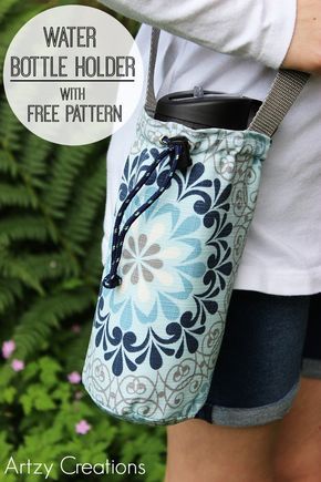 How to sew a water bottle holder and other DIY Sewing Projects | Skip To My Lou Camping Diy Projects, Camping Projects, Chubby Face, Diy Back To School, Sewing School, Sew Ins, Water Bottle Holder, Beginner Sewing Projects Easy, Photo Christmas