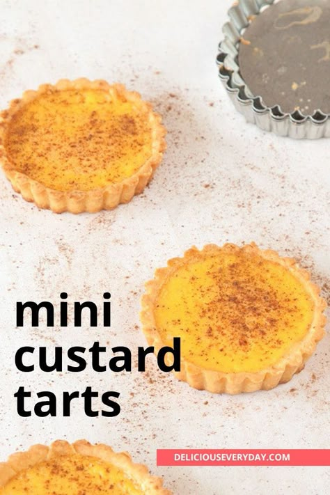 Dessert Custard, Custard Tarts Recipe, Custard Tarts, Custard Desserts, Cream Custard, Tiny Cakes, Custard Pudding, Tart Dessert, Custard Tart