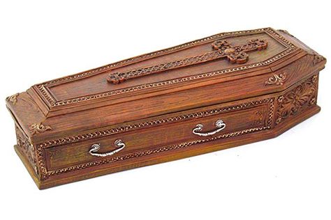 Amazon.com: PTC 8.25 Inch Cross Embellished Coffin Jewelry/Trinket Box Figurine: Home & Kitchen Vampire Casket, Coffin Jewelry, Vampire Jewelry, Coffin Box, Haunted Dollhouse, Jewelry Trinket, 다크 판타지, Celtic Cross, Dracula