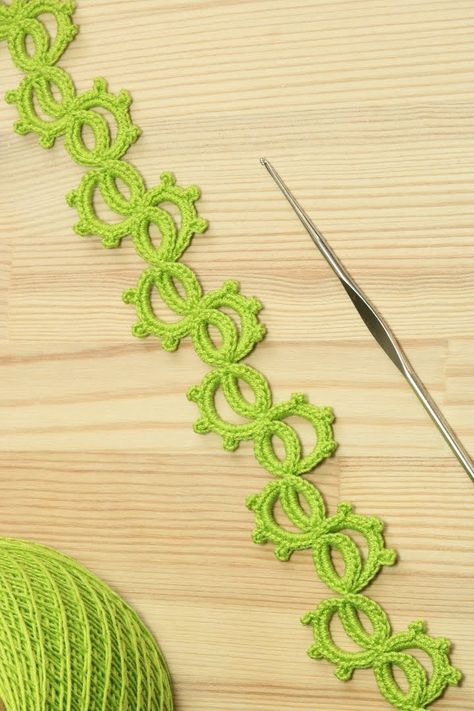 Crochet Ribbon Lace Cord Patterns For Beginners - Yarn & Hooks Crochet Lace Bracelet Free Pattern, Crochet Lace Cord, Crochet Ribbon Pattern, Crochet Cords, Crocheted Cord, Groovy Crochet, Crochet Ribbon, Crochet Edges, Crochet Choker