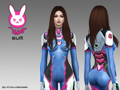 Suit Template, Hero Clothes, D.va Overwatch, Cc Folder, Sims 4 Anime, Suit Cosplay, Sims 4 Game Mods, Sims4 Clothes, Sims 4 Cc Packs