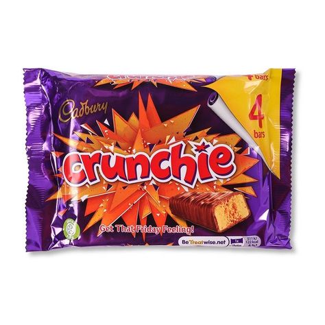 CADBURY CRUNCHIE 4 PACK Cadbury Crunchie, Crunchie Bar, Cadbury Milk Chocolate, Cadbury Chocolate, Friday Feeling, Toffee, Chocolate Lovers, Candy Bar, Chocolate Milk