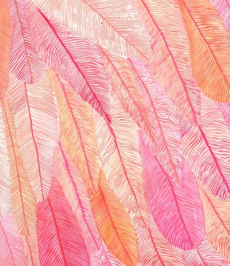 feather Flamingo Feathers, Feather Scarf, Bright Spring, Pink Feathers, Feather Print, Chiffon Scarf, Pretty Prints, Color Textures, Cute Illustration