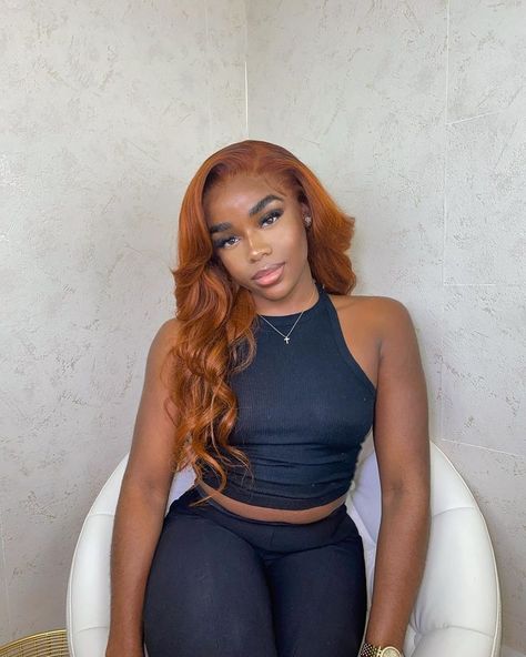 Ginger Body Wave, Wigs Orange, Ginger Wig, Ginger Hair Color, Lace Frontal Wigs, Dyed Natural Hair, Colored Wigs, Dye My Hair, Hair Inspo Color