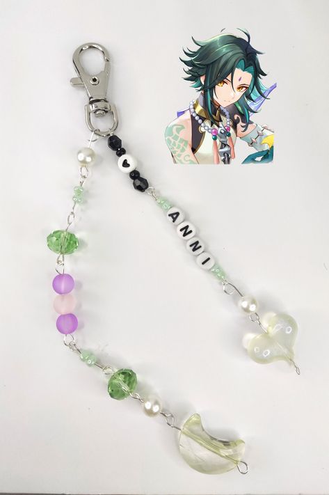 By me ♡! #Keychain #jewelry #Xiao #Genshin Genshin Cosplay, Keychain Jewelry, Xiao Genshin, Arts And Crafts, Art