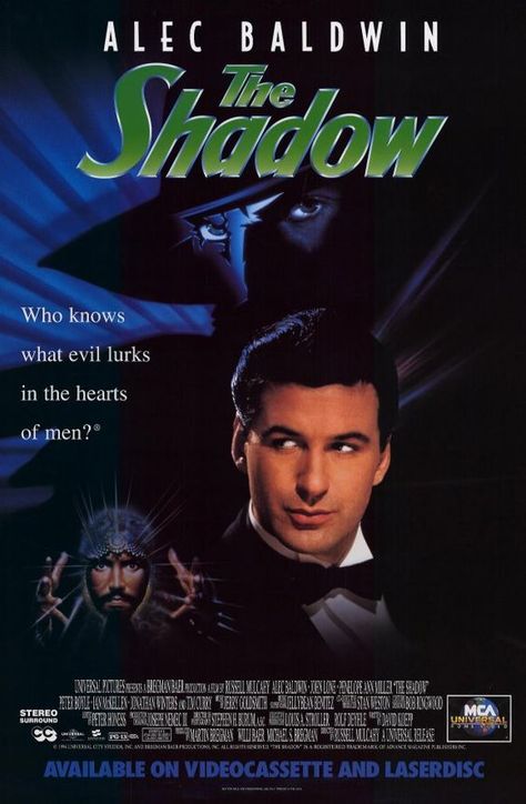 The Shadow (1994) John Lone, Penelope Ann Miller, Peter Boyle, Movies Images, Indie Movie Posters, Pulp Novels, Ian Mckellen, Indie Movies, Dc Movies