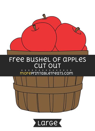 Free Bushel Of Apples Cut Out - Large size printable Apple Theme Parties, Apple Puns, Apple Bulletin Boards, Bushel Of Apples, Fall Homeschool, Zucchini Bake, Apple Picture, Bushel Baskets, School Door Decorations