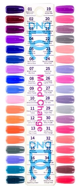 Mood Changing Nail Polish, Nail Yellow, Mood Gel Polish, Color Change Nail Polish, Daisy Nails, Mood Changes, Soak Off Gel, Bright Purple, Tan Skin