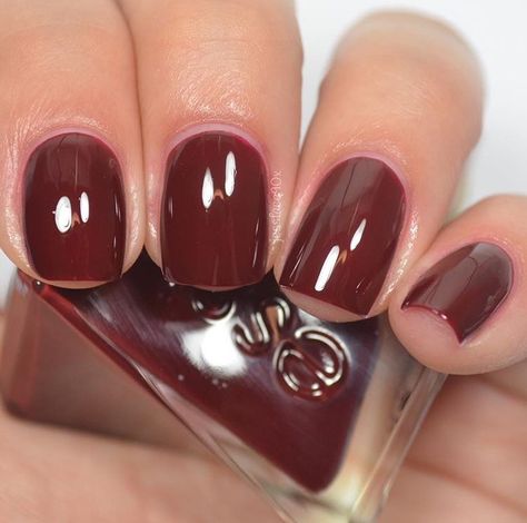 Essie - Spiked With Style (Gel Couture After Party Collection) Spiked With Style Essie Gel, Essie Spiked With Style, Essie Fall 2024, Essie Bordeaux Nails, Essie Gel Couture Scarlet Starlet, Bordeaux Essie Nail Polish, Burgundy Nail Polish, Pretty Nail Polish Colors, Nails 2017