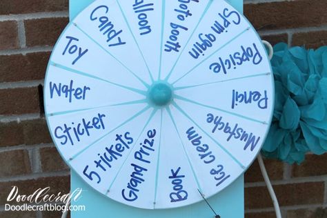 How to Make a DIY Spinner Prize Wheel for carnivals, parties, events or even a chore chart. Lazy Susan and dry erase vinyl pull this spinning wheel together! How To Make A Spin Wheel, Office Team Building Games, Diy Spinner, Fundraiser Prizes, Advent Decor, Book Quizzes, Spin Wheel, Activity Day Ideas, Autumn Fair