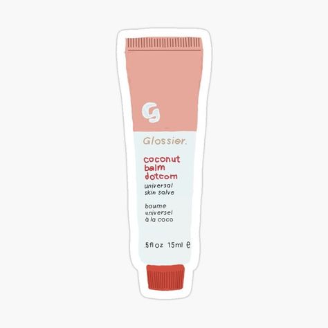 Glossier Coconut Balm, Coconut Balm Dotcom, Doodle Sticker, Makeup Stickers, Preppy Stickers, Homemade Stickers, Snapchat Stickers, Redbubble Stickers, Cute Laptop Stickers