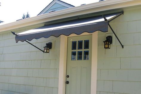 Spearhead awning over the front door Awning Restaurant, Front Door Awning Ideas, Door Awning Ideas, Diy Awnings, Entrance Awning, Awning Ideas, Front Door Awning, Door Overhang, Front Door Canopy