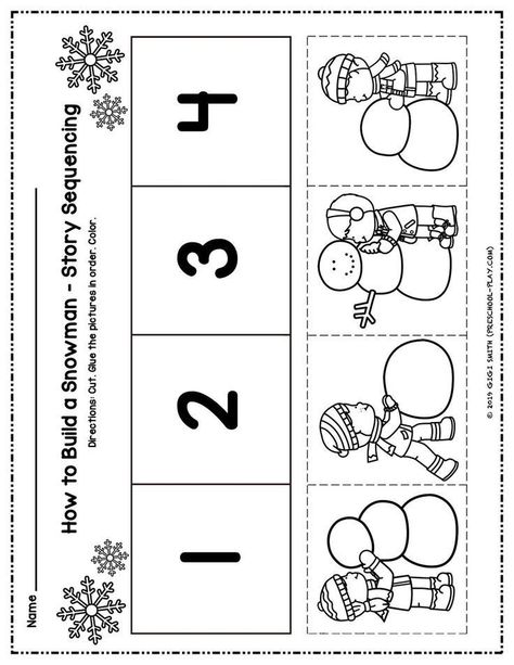 Sequence Activities Preschool, Sequencing Worksheets Kindergarten, Preschool Sequencing Activities, Kindergarten Sequencing Activities, Winter Worksheets For Preschool, Kindergarten Sequencing, Sequencing Activities Preschool, Preschool Winter Worksheets, Literacy Preschool