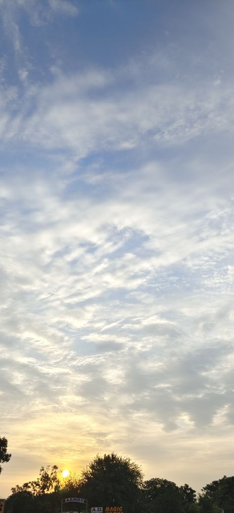 Blue sky, tree branches, tree shades, clouds Aesthetic Pictures Sunrise, Sky Pictures Sunrise, Morning Skies Aesthetic, Natural Sunrise Image, Beautiful Morning Scenery, Morning Views Nature, Images Of Sunrise, Clouds Natural Pics, Sky With Sun And Clouds