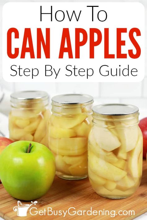 Do you love enjoying the flavor of in season apples all year round? Now you can learn how to can your apples at home and enjoy them whenever you want! This article will help you learn the simple steps to can apples, what you will need, what materials you will need and more. I also share how long you can store them in your pantry and a few ideas of what to use them in. If you have been wanting to learn a new skill set for preserving fruit, this article is for you! Water Bath Apples, Water Bath Canning Recipes Apples, Canned Stewed Apples, Water Bath Canning Apples, Canning Water Bath Recipes, Canned Apples Recipes Simple, Canning Apple Pie Filling Water Bath, Ways To Can Apples, Apple Canning Recipes Simple