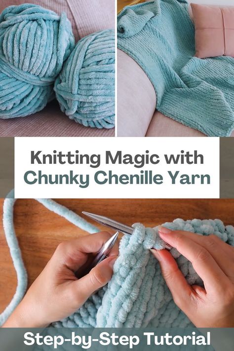 Knitting With Chenille Yarn, Chenille Chunky Yarn Blanket, Chenille Knitting Patterns Free, Chenille Yarn Projects Crochet, Chenille Yarn Crafts, Bulky Yarn Knitting Patterns, Chunky Wool Knitting Patterns Free, Chenille Yarn Projects, Chenille Yarn Crochet Patterns