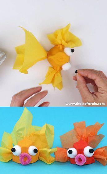 Goldfish Craft, Sports Crafts, Paper Fish, Egg Carton Crafts, Vbs 2024, Egg Cartons, Fish Crafts, Ocean Crafts, Egg Carton