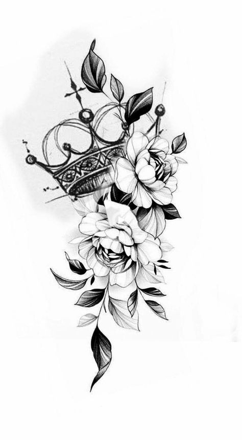 Girly Skull Tattoos Flowers Half Sleeves, 심플한 그림, Forarm Tattoos, Floral Tattoo Sleeve, Forearm Tattoo Women, Leg Tattoos Women, Dope Tattoos For Women, Crown Tattoo, Stylist Tattoos