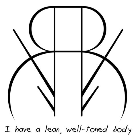 “I have a lean, well-toned body” sigil “I feel great when I exercise” sigil requested by anonymous Desired Body Sigil, Communication Sigil, Sigil Athenaeum, Protection Sigils, Witch Symbols, I Feel Great, Magick Symbols, Sigil Tattoo, Wiccan Symbols