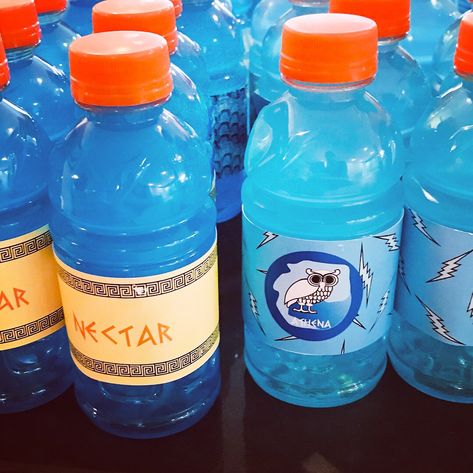 Blue Food Pjo, Blue Food Percy Jackson, Percy Jackson Themed Snacks, Percy Jackson Watch Party, Percy Jackson Sleepover, Percy Jackson Party Decorations, Percy Jackson Party Food, Pjo Birthday Party Ideas, Percy Jackson Snacks