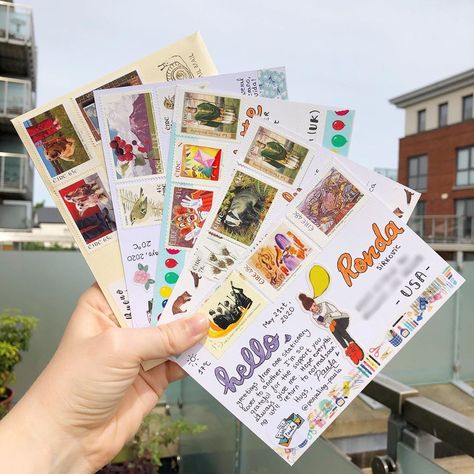 Postcard Writing Ideas, Post Cards Aesthetic, Diy Post Cards, Post Card Design Creative, Postcards For Friends, Aesthetic Postcards, Postcards Aesthetic, Postcard Aesthetic, Snail Mail Ideas